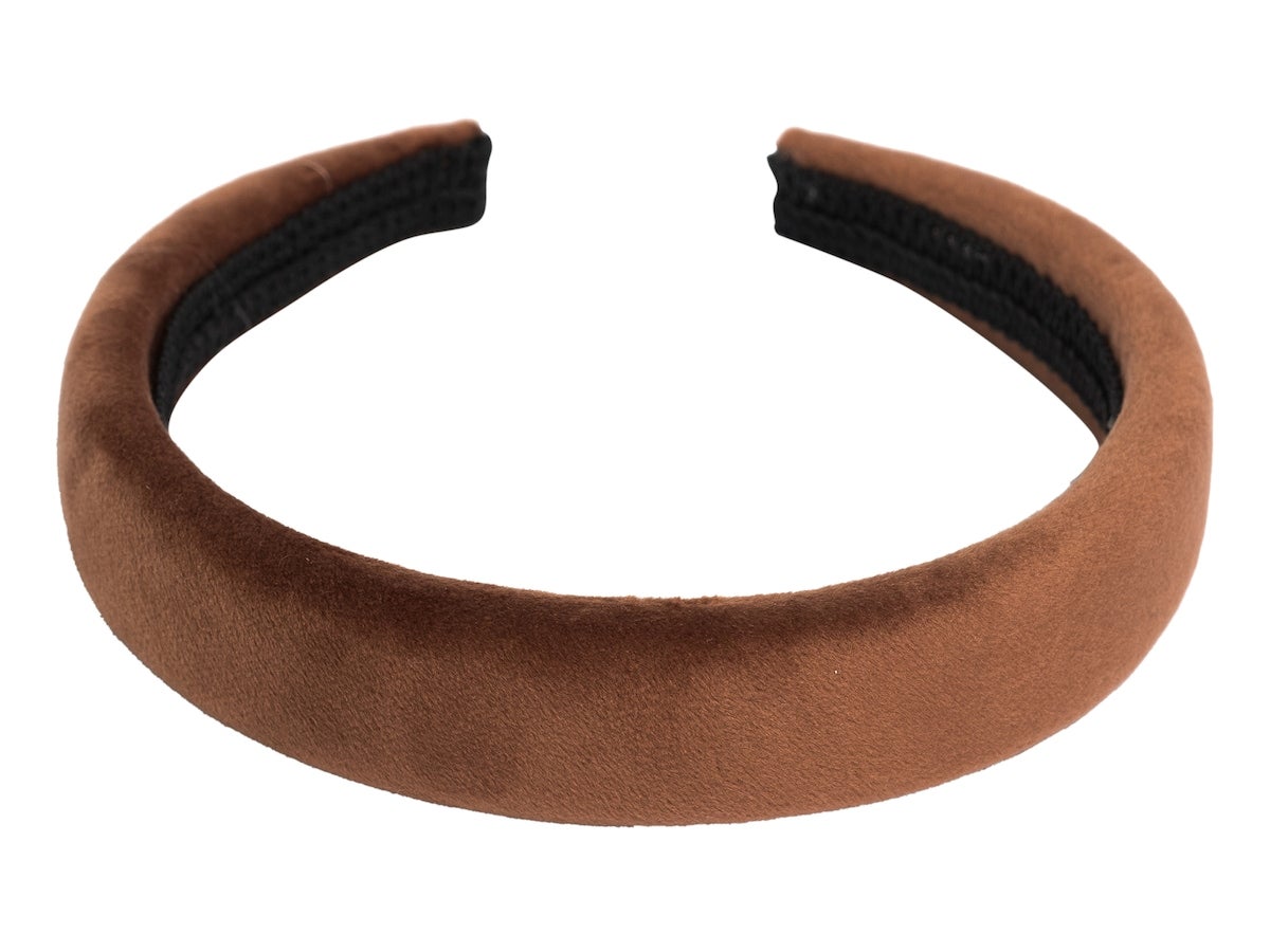 Dark Velvet Hairband Broad Cognac pcs 1