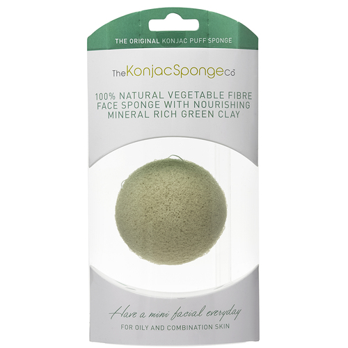 Konjac Sponge Premium Facial Puff with French Green Clay