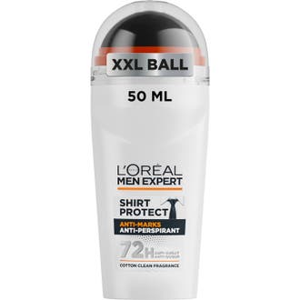 L'Oréal Men Expert Shirt Protect 50 ml 48 timmars deodorant herr med fläckskydd i vit flaska med orange topp