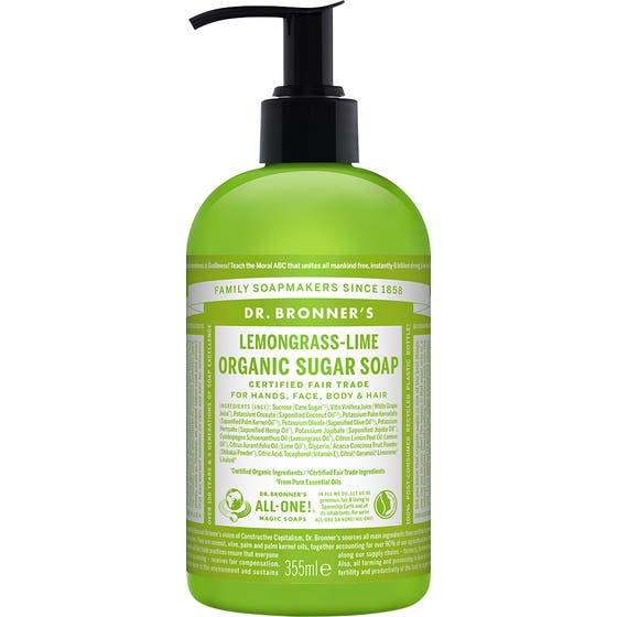 Dr. Bronner's Organic Sugar Soap Lemongrass Lime