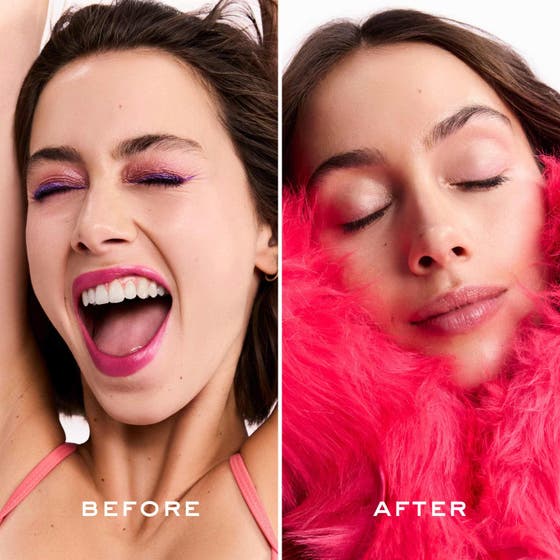 Nuxe Very Rose Biphase Makeup Remover 100 ml sminkborttagning på en rosa boxningshandske med hjärta