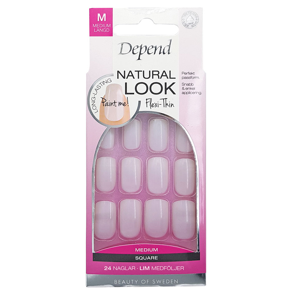 Natural Look Square Medium, Depend Lösnaglar