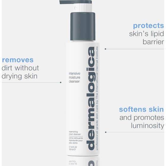 Dermalogica Intensive Moisture Cleanser 295 ml fuktgivande ansiktsrengöring för torr hud i grå ytterförpackning