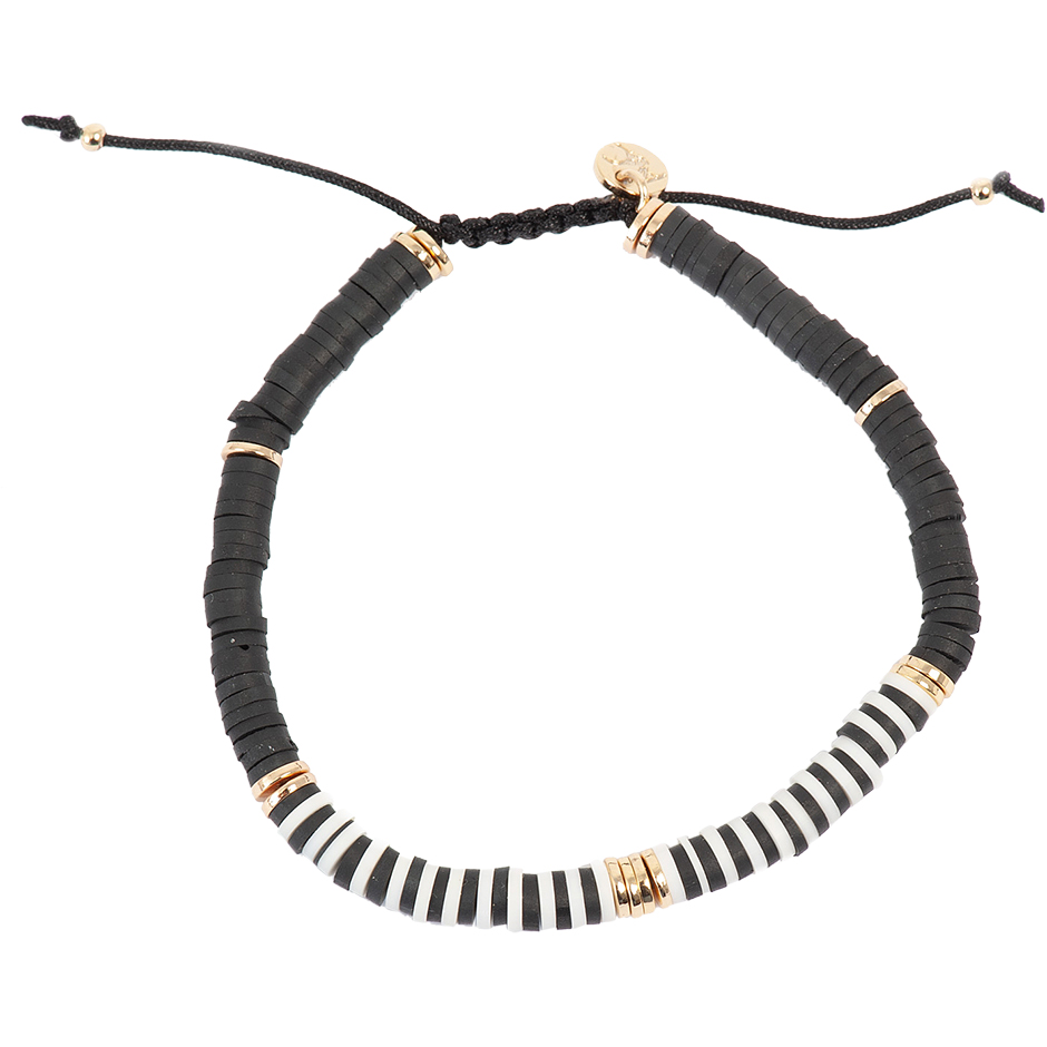 Heishi Delight Bracelet Black Gold