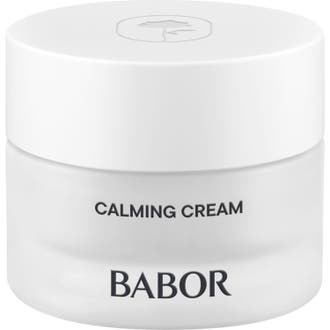Babor Skinovage Calming Cream 50 ml anti-rödhet ansiktskräm i frostad glasburk med vitt lock för känslig hud