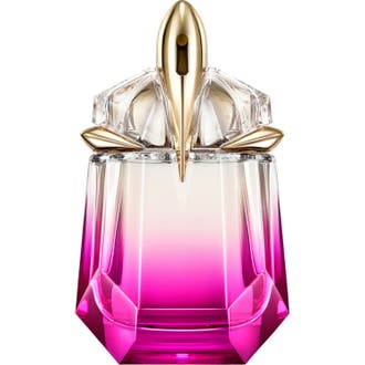Mugler Alien Pulp Eau de Parfum 30 ml damparfym i en facetterad glasflaska med rosa gradient och guldfärgad kork