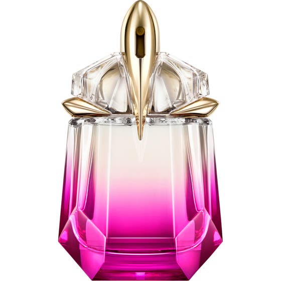 Mugler Alien Pulp Eau de Parfum 30 ml damparfym i en facetterad glasflaska med rosa gradient och guldfärgad kork