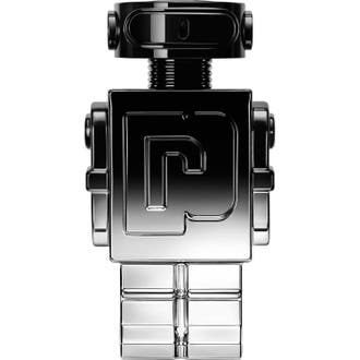 Rabanne Phantom Elixir Parfum Intense 150 ml intensiv herrparfym i robotformad flaska av mörk blank metall