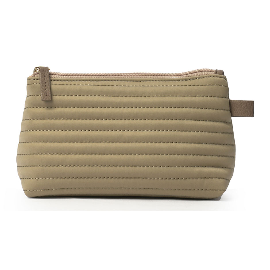 Cosmetic S Taupe Soft Quilted Stripes, Ceannis Necessärer