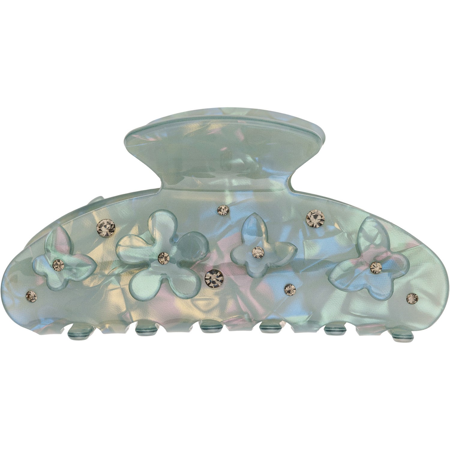 Dark Dark Flower & Butterfly Hair Claw Milieu Green W/Army - 1 pcs parfym