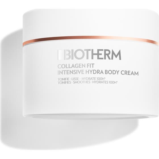 Biotherm Collagen Fit Intensive Hydra Body Cream 200 ml uppstramande kroppskräm i vit burk med roséguldkant