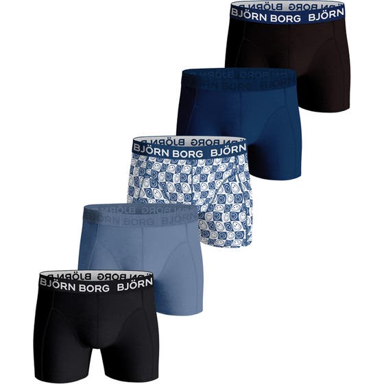 Cotton Stretch Boxer 5p Multipack Black/Blue