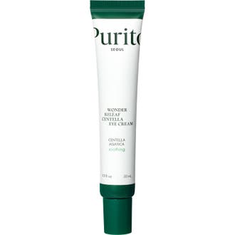 Purito Wonder Releaf Centella Eye Cream 30 ml lugnande centella asiatica ögonkräm i vit tub med grönt lock