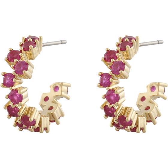 Nuit oval ear gold/fuchsia