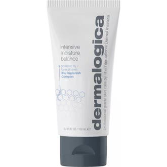 Dermalogica Intensive Moisture Balance fuktbalans dagkräm i vit tub med grått lock som ger intensiv återfuktning.