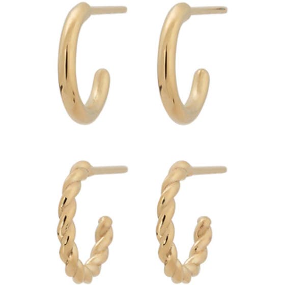 Duo Pair Creoles Gold