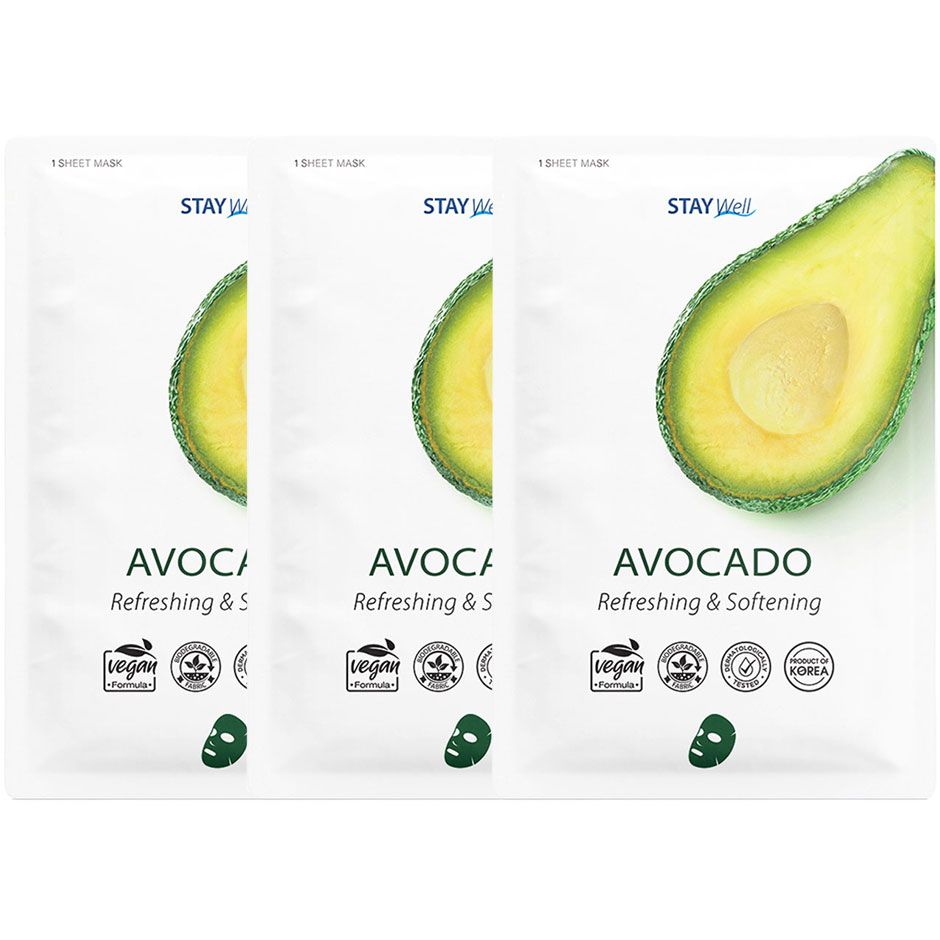 Vegan Sheet Mask Avocado, Stay Well Sheet Masks