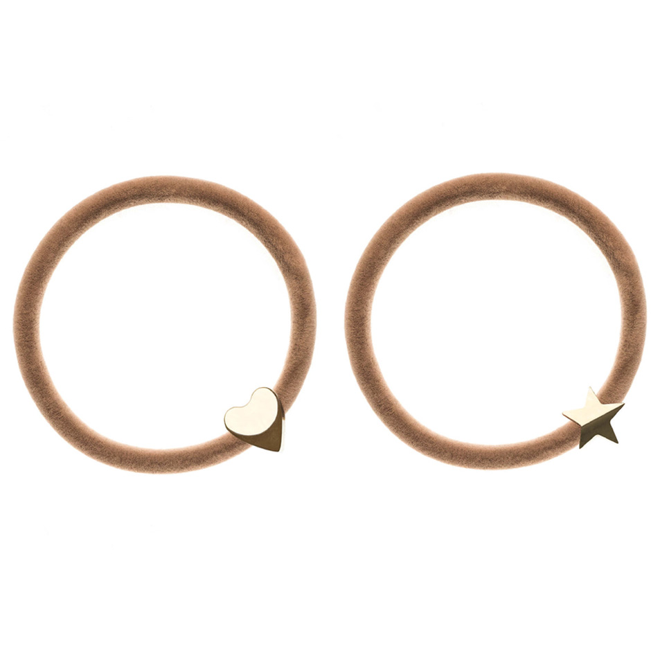 Dark 2 Pk Velvet Hair Tie Sand pcs 1