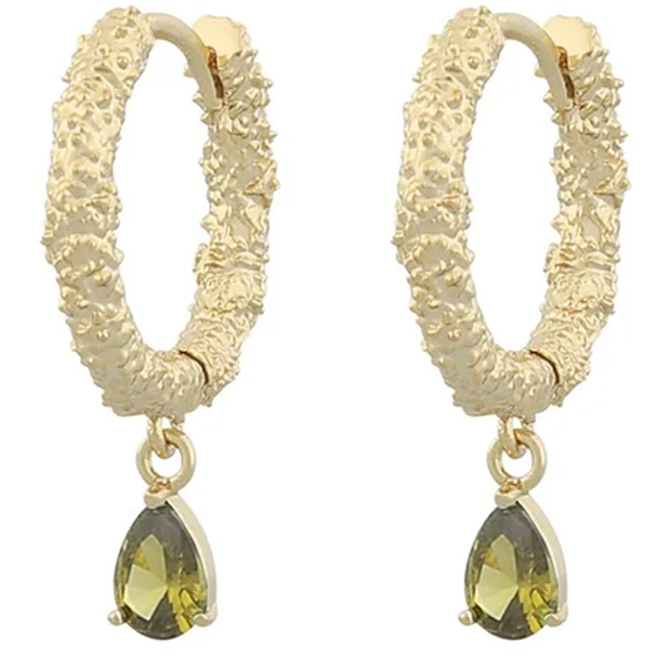 London ring pendant ear gold/olive