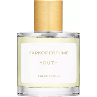Zarkoperfume Youth Eau de Parfum 100 ml fruktig designer parfym i en klar glasflaska med lyxig guldfärgad kork