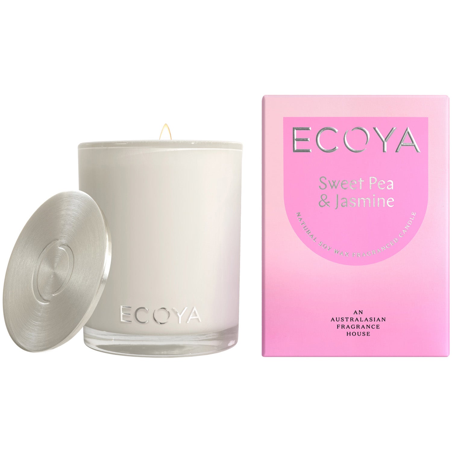 Ecoya Sweet Pea & Jasmine Duftlys 400 gr 80t brennetid - 400 g