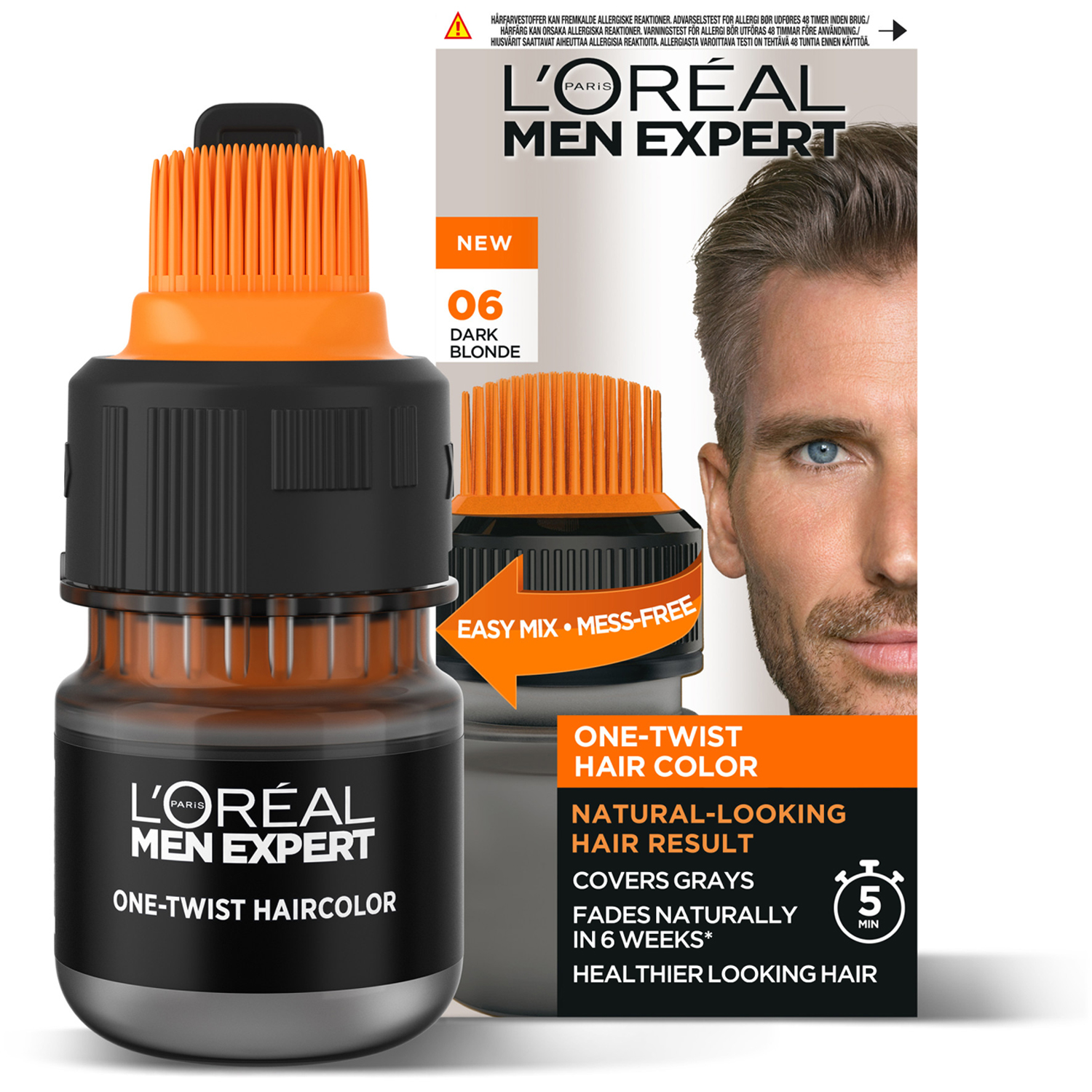 Men Expert One-Twist Hair Color, 1 st L'Oréal Paris Brun hårfärg