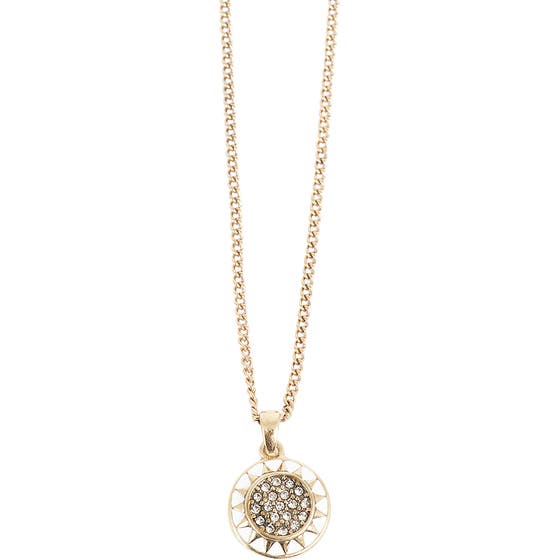 White Party Necklace Gold White Enamel
