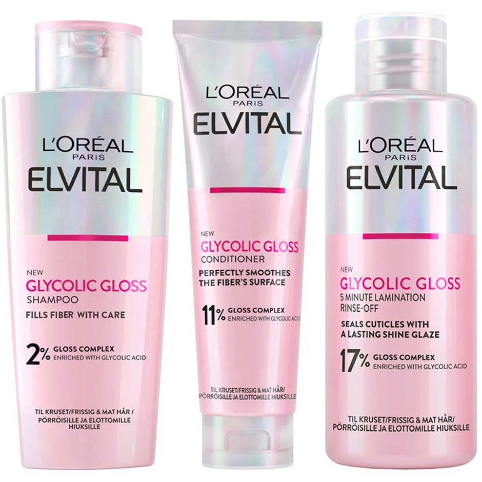 L'Oréal Paris Elvital Trio Shampoo 200 ml, Conditioner 150 ml & Rinse-off treatment 200 ml - 550 ml