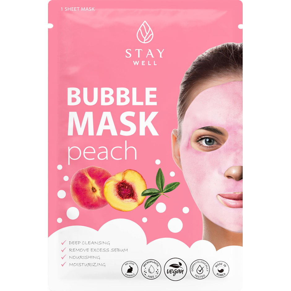 Deep Cleansing Bubble Mask Peach, Stay Well Ansiktsmask