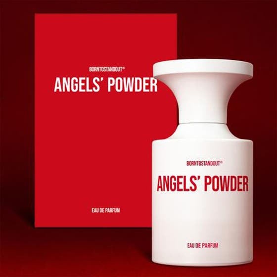 BornToStandOut Angel´s Power 50ml Eau de Parfum Unisex i vit minimalistisk flaska med röd text och röd ytterbox
