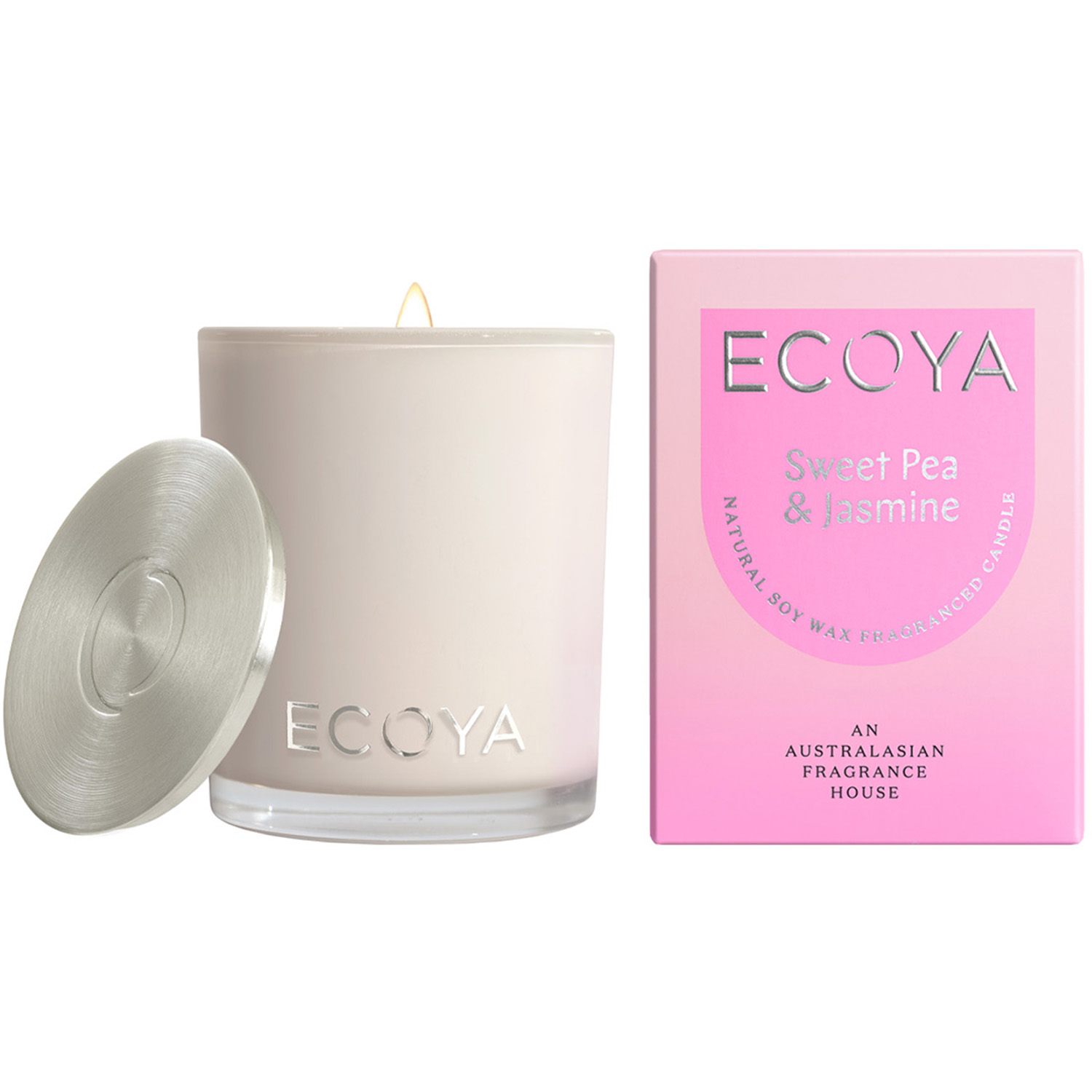 Ecoya Sweet Pea Jasmine Duftlys 80 gr 25t brennetid 80 g