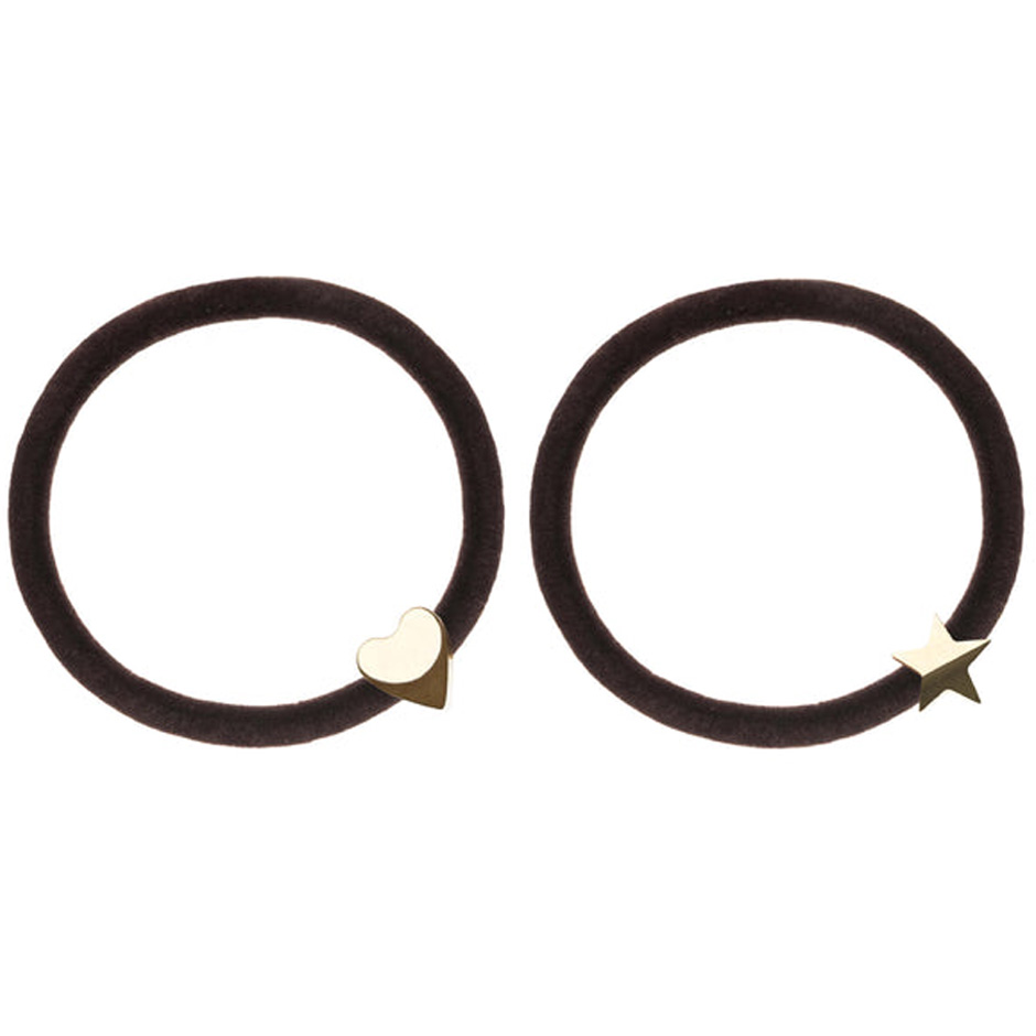Dark 2 Pk Velvet Hair Tie Chocolate Brown pcs 1