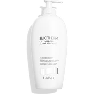 Biotherm Lait Corporel Active Recovery 400 ml reparerande bodylotion i vit plastflaska med pump.