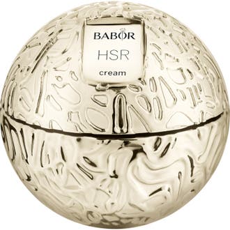 Babor HSR Lifting Cream 50 ml ansiktslyftkräm anti-aging i en klotformad guldfärgad burk för effektiv rynkreducering.