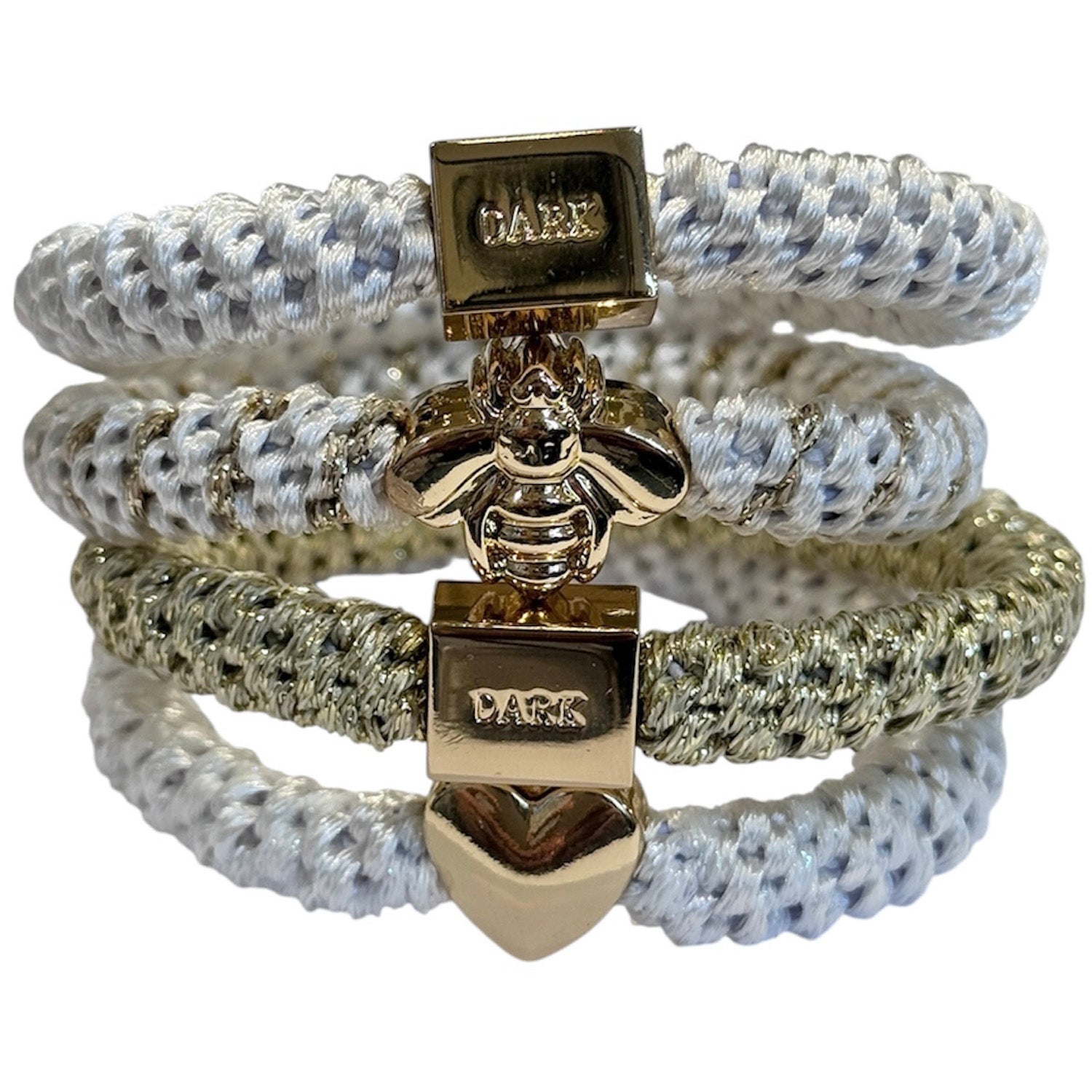 Dark Dark Fat Hair Ties Combo White Mix - 4 pcs parfym