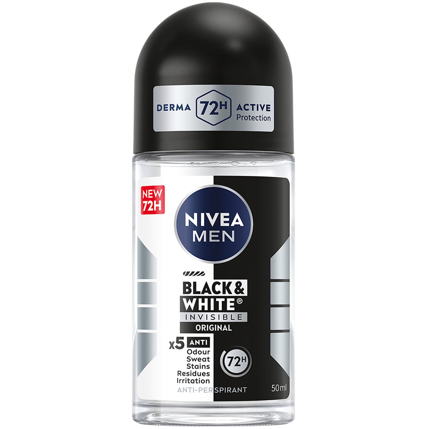 NIVEA MEN Invisible Black & White Roll-On Deodorant - 50 ml