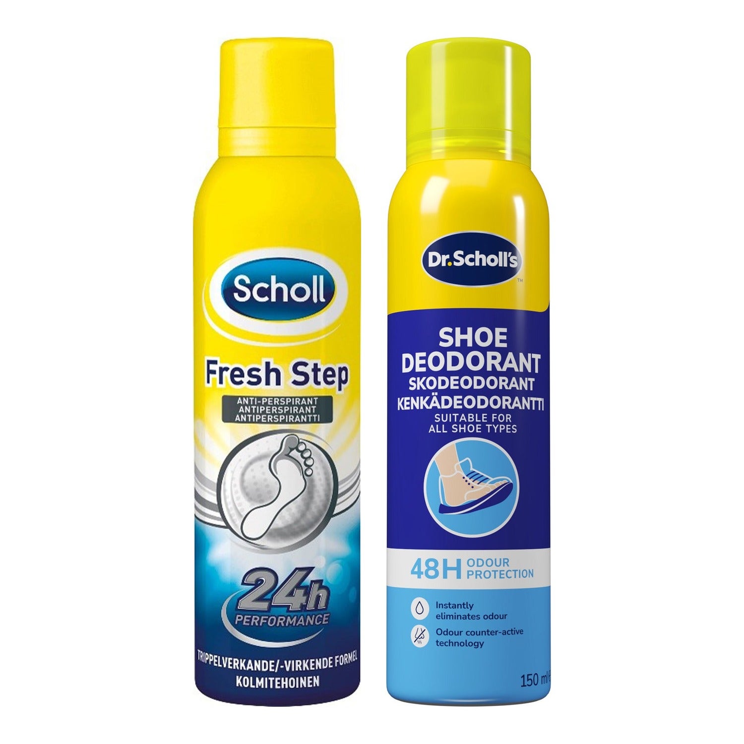 Scholl Scholl Fresh Step Foot Care Duo Foot Spray 150 ml & Shoe Spray 150 ml - 300 ml parfym