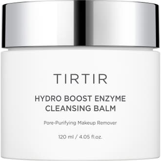 TIRTIR Hydro Boost Enzyme Cleansing Balm 120 ml porrengörande rengöringsbalsam i vit burk med blankt silvrigt lock