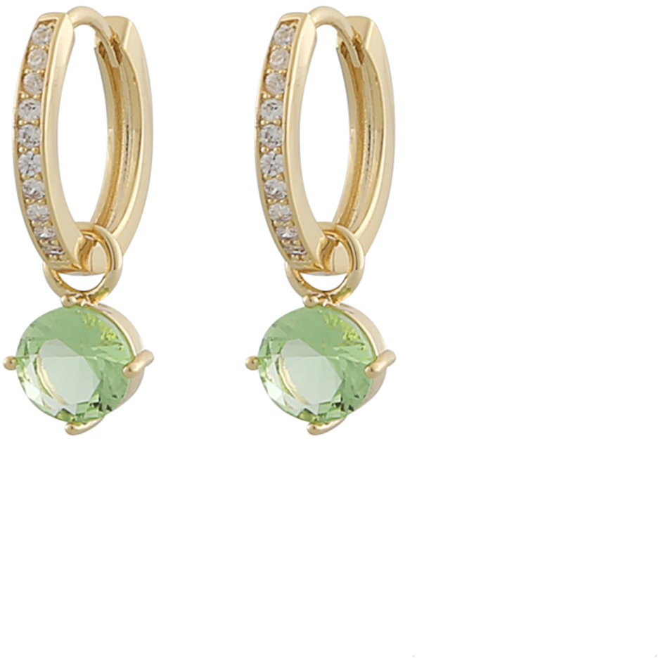 Rola round ring ear gold/light green