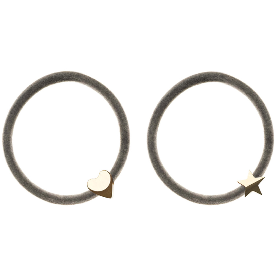 Dark 2 Pk Velvet Hair Tie Grey pcs 1
