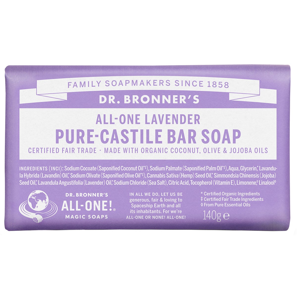 Dr-Bronner's Bar Soap Lavender 140 g