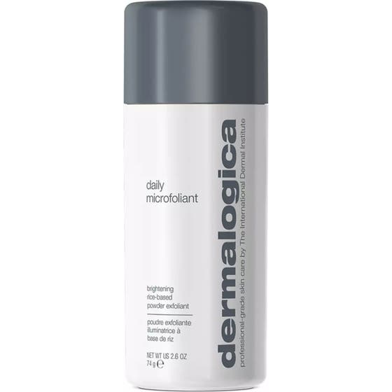 Dermalogica Daily Microfoliant 74g daglig mikropeeling för lyster i vit plastflaska med grått lock