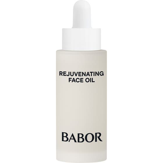 Babor Rejuvenating Face Oil 30 ml strålande ansiktsolja anti-age i en vit frostad glasflaska med pipettkork.
