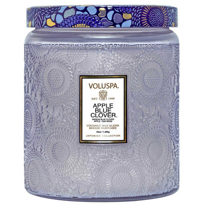 Voluspa Luxe Jar Candle Apple Blue Clover