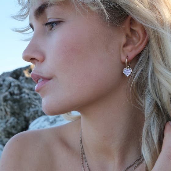 Fizzy Color Heart Creol Gold Violet