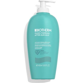 Biotherm Oligo-Thermal After-Sun Milk 400ml biotherm after sun ansikte kropp ger svalkande hydrering i turkos pumpflaska.