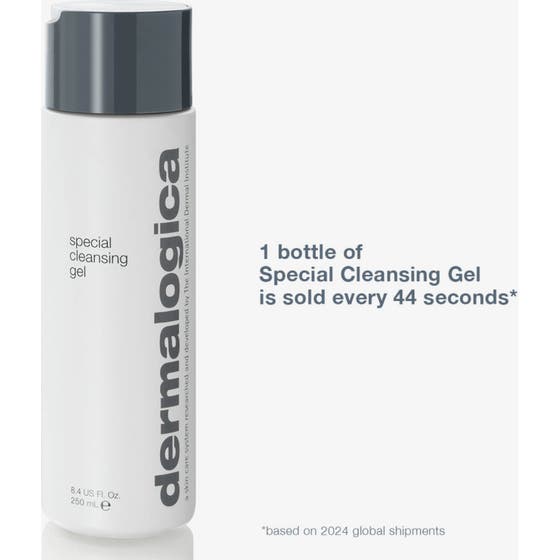 Dermalogica Special Cleansing Gel 500 ml lugnande ansiktsrengöring i vit pumpflaska för känslig hud som rengör på djupet.