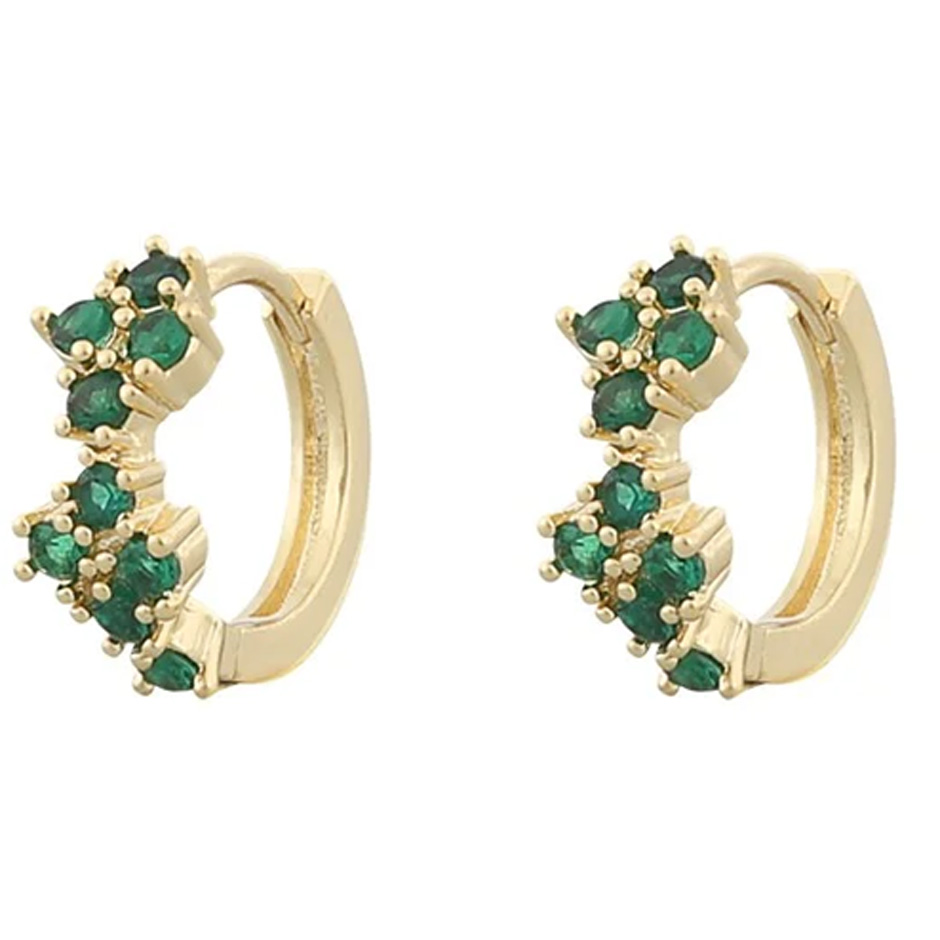 London ring ear gold/green