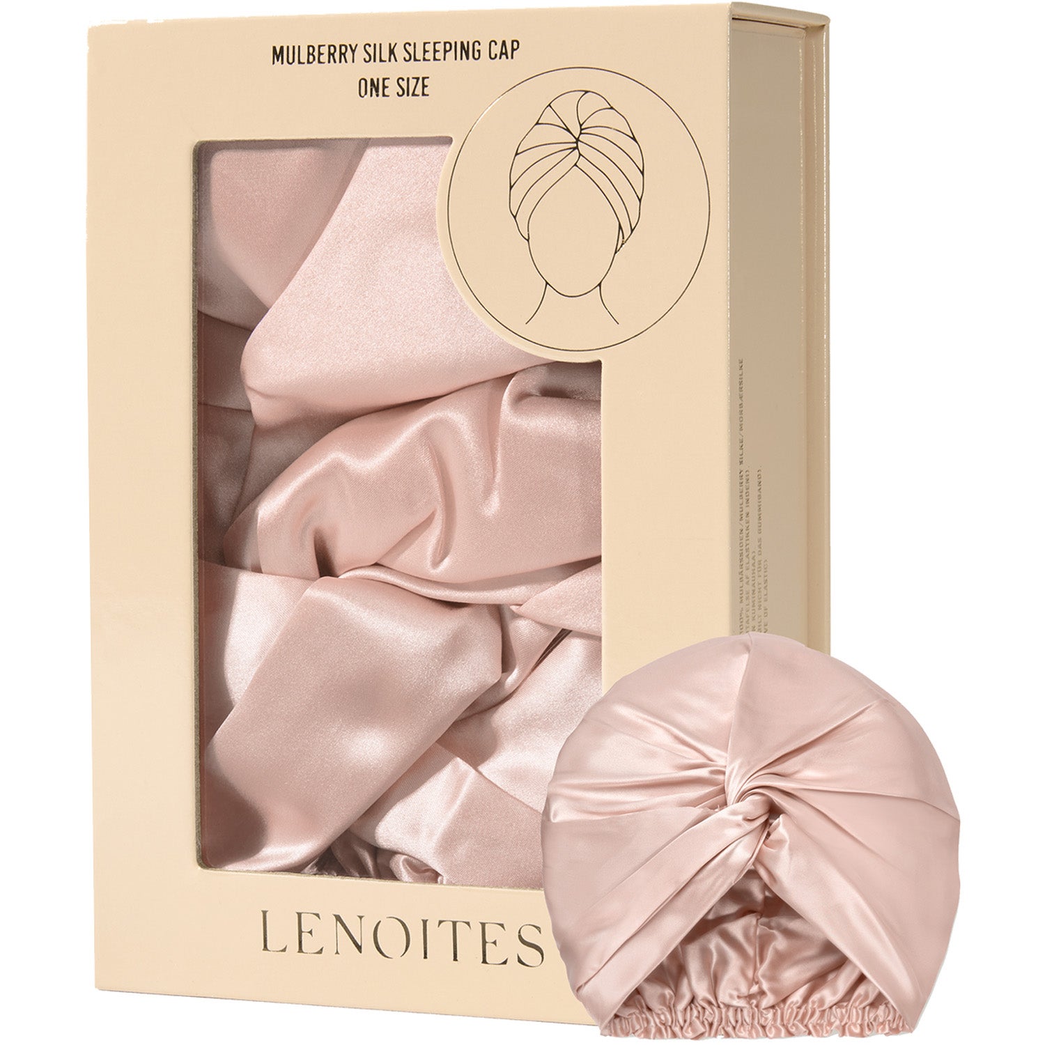 Lenoites Lenoites Mulberry Silk Sleeping Cap Pink - 1 pcs parfym
