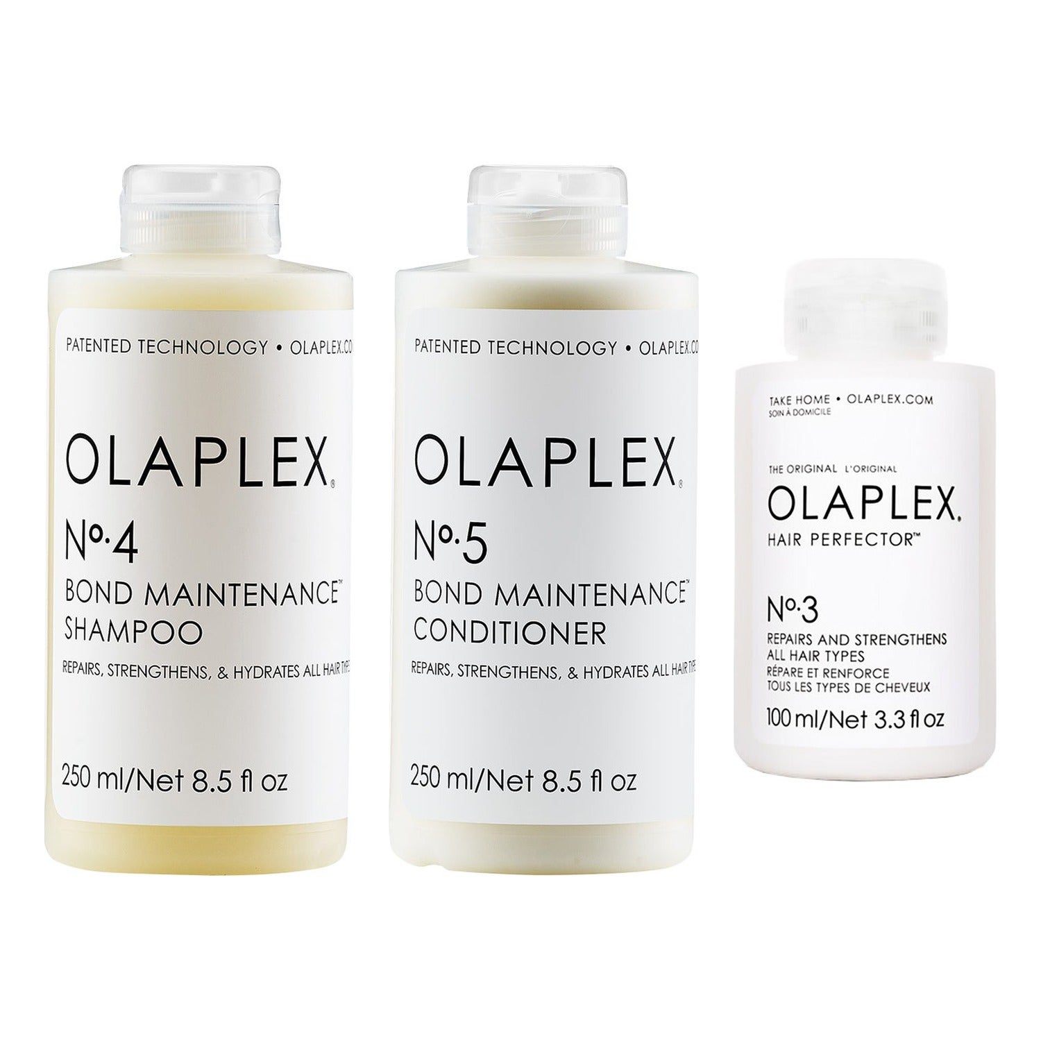 Olaplex Olaplex Trio Treatment Hair Perfector 100 ml, Shampoo No4 250 ml, Conditioner No5 250 ml - 600 ml